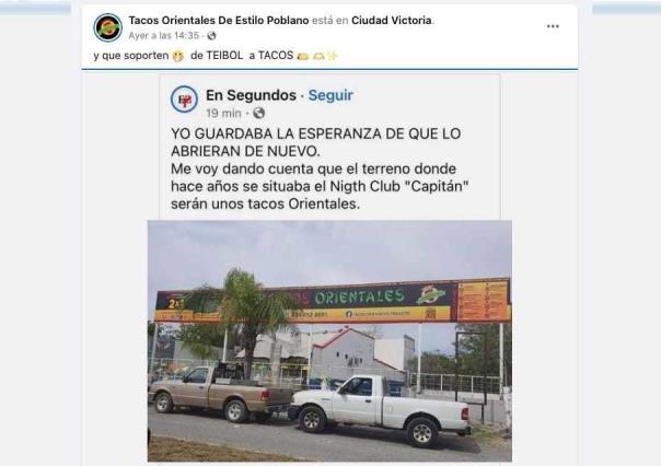 De teibol a tacos: taquería se vuelve viral por respuesta en Facebook