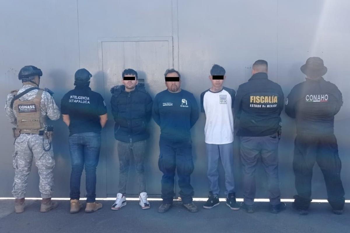 Los tres detenidos fueron puestos a disposición de las autoridades Foto: X(Twitter) @SSPCMexico