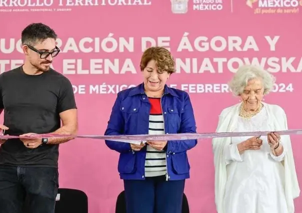 Delfina Gómez inaugura Ágora y Biblioteca Elena Poniatowska