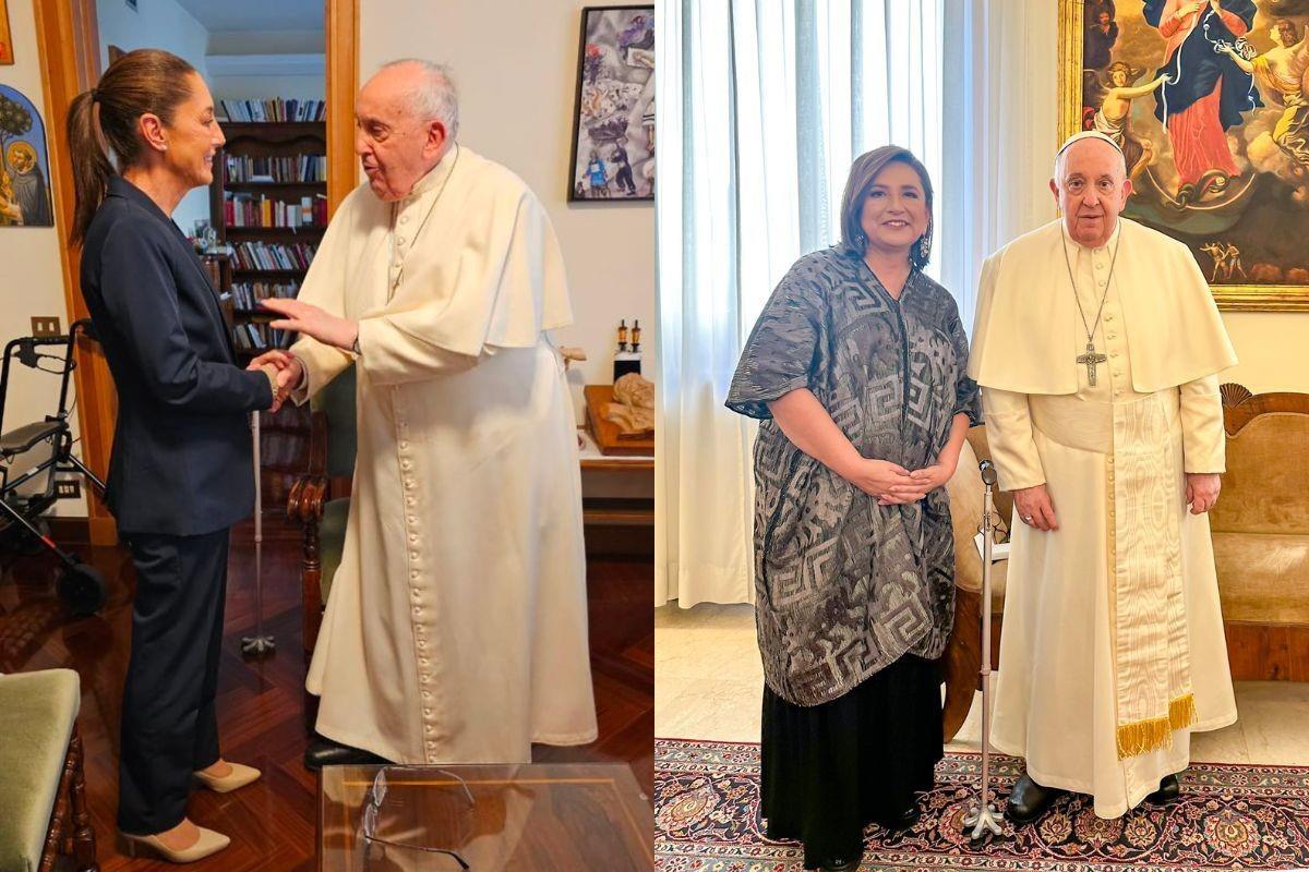 Así fueron los encuentros de Sheinbaum y Xóchitl en el Vaticano Foto: Especial