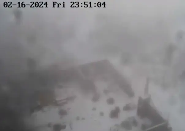 Cae nieve en Cerro del Potosí en Galeana, Nuevo León