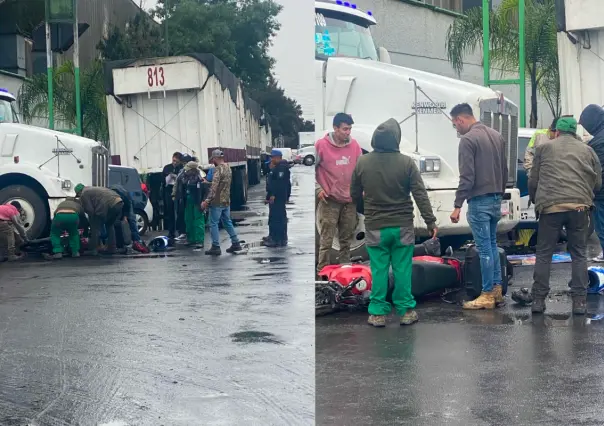 Choca trailero a motociclista en Iztapalapa, el biker tuvo varias lesiones