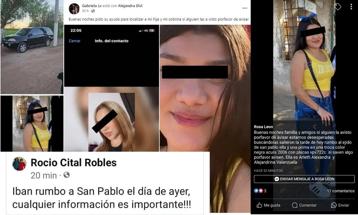 Las jóvenes habían sido reportadas como desaparecidas por sus familiares Foto: Especial