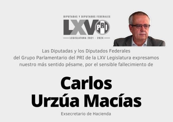 Diputados priistas externan sus condolencias por fallecimiento Carlos Urzúa