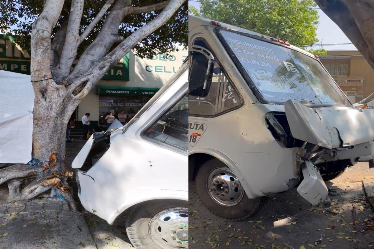 Choque de microbús deja a once personas lesionadas en GAM.      Foto: Ramón Ramírez.