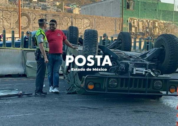 Muere militar en volcadura, tres más resultan lesionados en la México-Pachuca