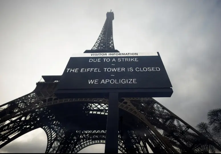 La Torre Effiel está en huelga. Foto. AP