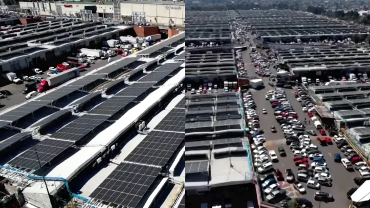 CDMX estrena planta fotovoltaica más grande del mundo en la Central de Abastos. Foto: @GobCDMX