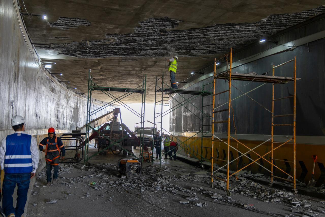 Paso deprimido en Eloy Cavazos y Las Américas; Guadalupe empieza reconstrucción