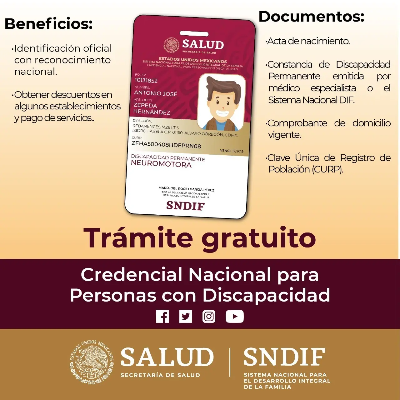 Credencial Nacional para personas con discapacidad. I Foto: Gobierno de México.