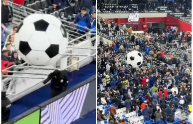 Balón golpea a elemento de Fuerza Civil en el BBVA... ¡tenía que ser el chavo!