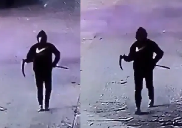 Va por cigarros disfrazado de la muerte, le saca susto a vecinos (VIDEO)
