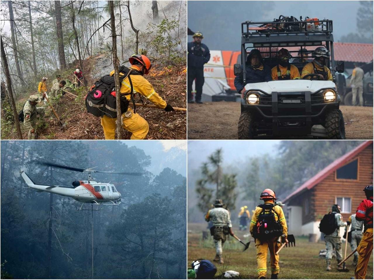 Protección Civil avanza en combate a incendio en Carretera a Cola de Caballo