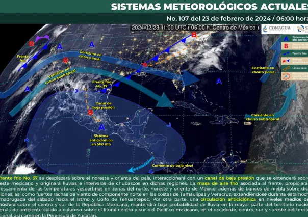 A pesar del frente frío #37, tardes cálidas a calurosas a lo largo de México