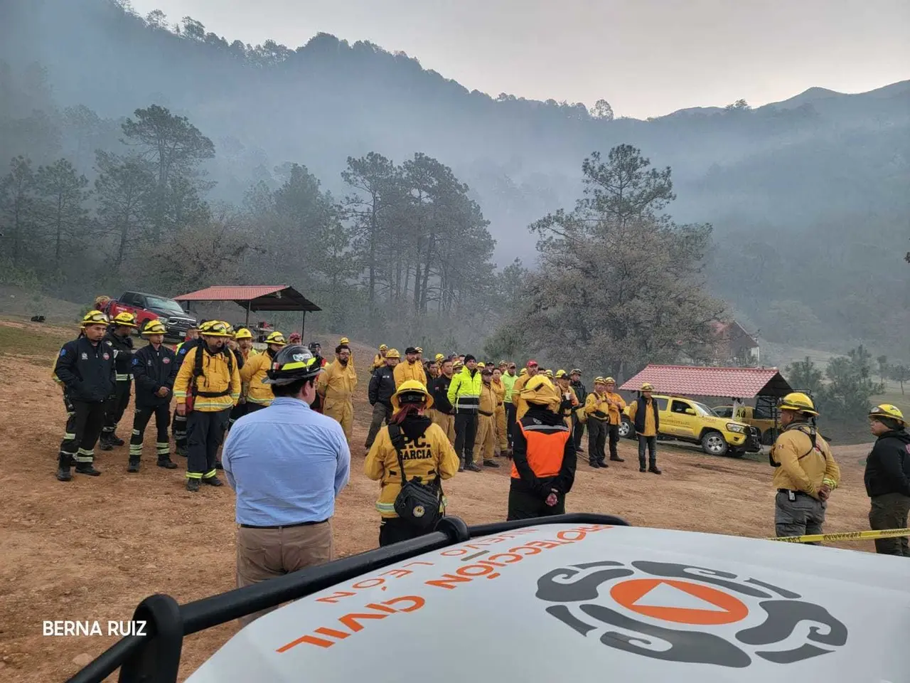 El incendio, ha afectado una superficie de 15 hectáreas, pero su perímetro ha sido controlado. Foto: Protección Civil de Nuevo León.