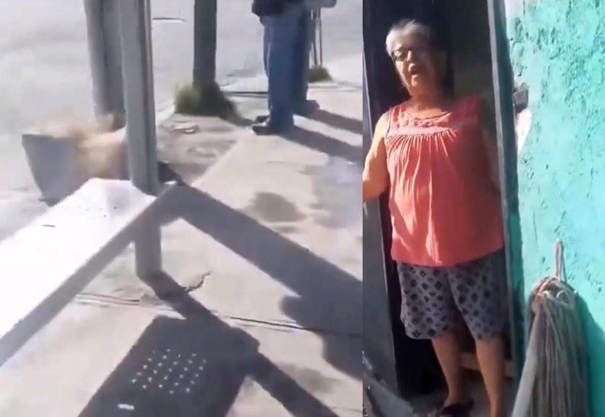 Se convirtió en viral una mujer por corres a usuarios del transporte público frente a su casa. Foto: Redes Sociales