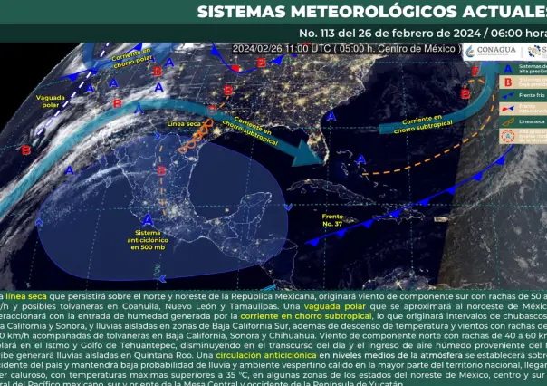 Siguen las tardes cálidas a calurosas: lluvias en el noroeste y sur de México