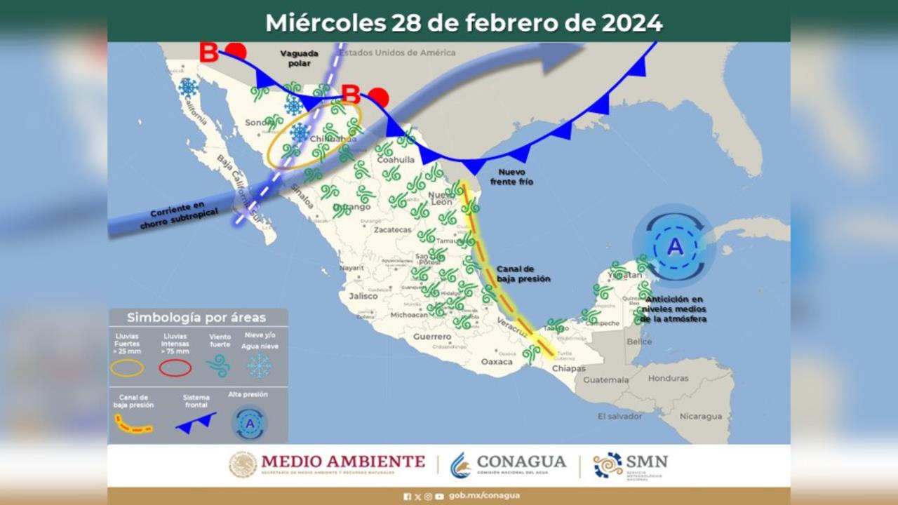 Las condiciones meteorológicas darán lugar a vientos con rachas que podrían alcanzar los 50 a 70 km/h en Coahuila, Nuevo León y Tamaulipas / Foto: CONAGUA Clima