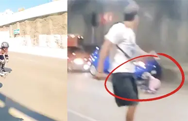 Patinadora se salva milagrosamente de ser atropellada en la CDMX