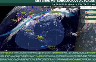 México: frente frío 38 da lluvias, nieve y viento intenso; siguen tardes cálidas