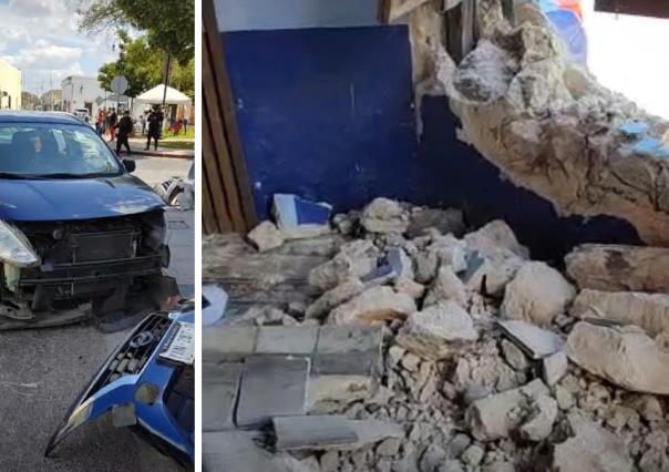 Accidente en el Barrio de La Ermita: Auto choca y derriba la pared de una casa