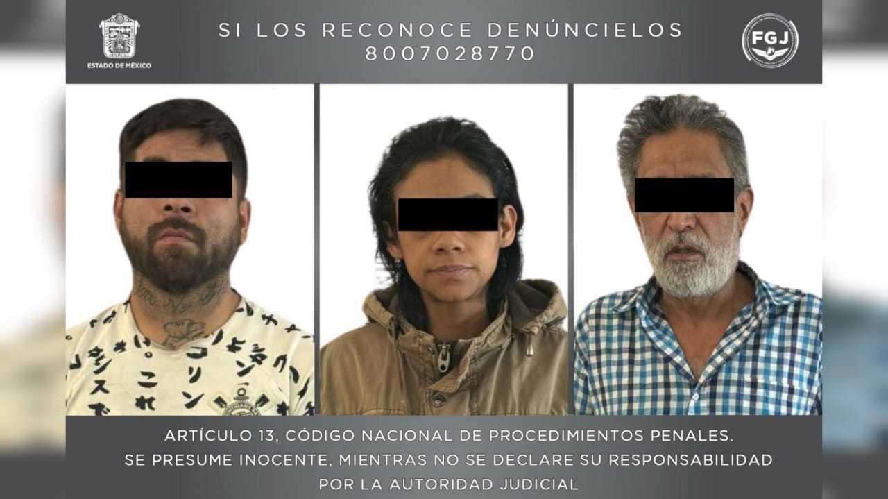 Los tres detenidos, presuntamente, pertenecen al CJNG, enfrentan cargos de delincuencia organizada. Foto: FGJEM