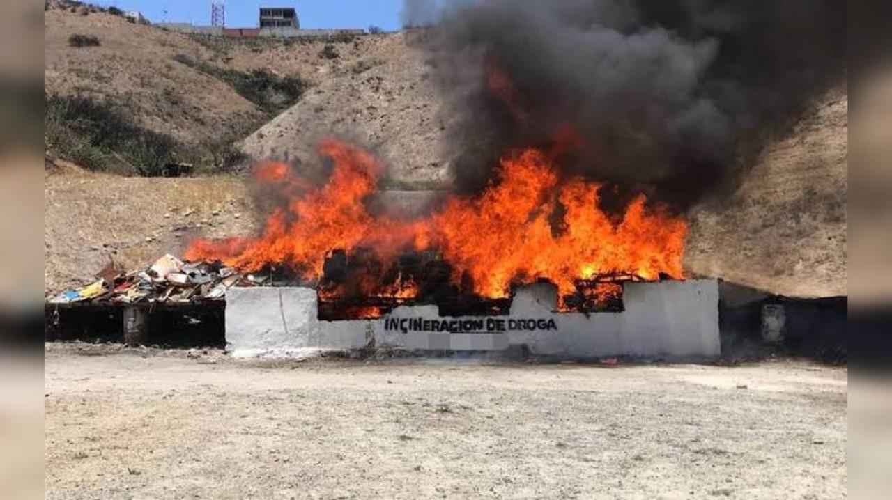 Imagen ilustrativa sobre la incineración de estupefacientes. Foto: El Sol de Tijuana.