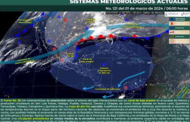 Clima mixto en México: Frente frío #38, lluvias y contrastes térmicos en el país