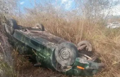 Vuelca su auto en la vía Dzidzantún-Cansahcab  por estar alcoholizado