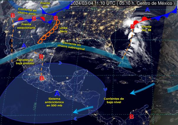 Cielo medio nublado a nublado con posibles chubascos en Tamaulipas