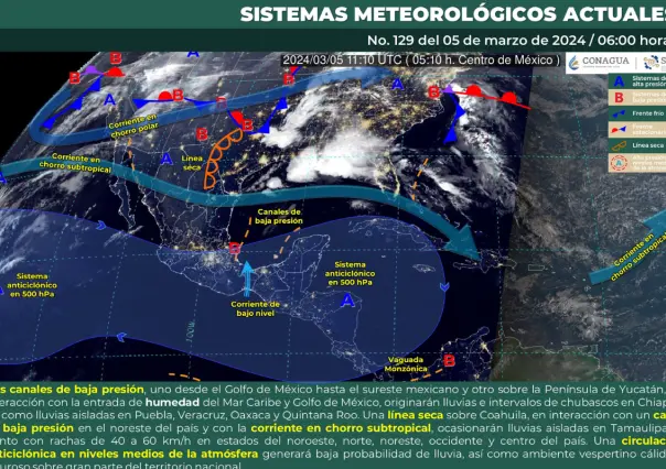 Ambientes mixtos en México: Lluvias en el norte y sur; más calor extendido