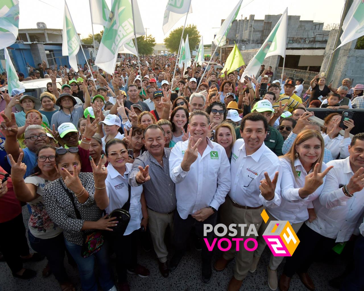 Eugenio Hernández Flores, Maki Ortiz y Mario Lopez, candidatos del Partido Verde. Fotos: Eugenio Hernández Flores