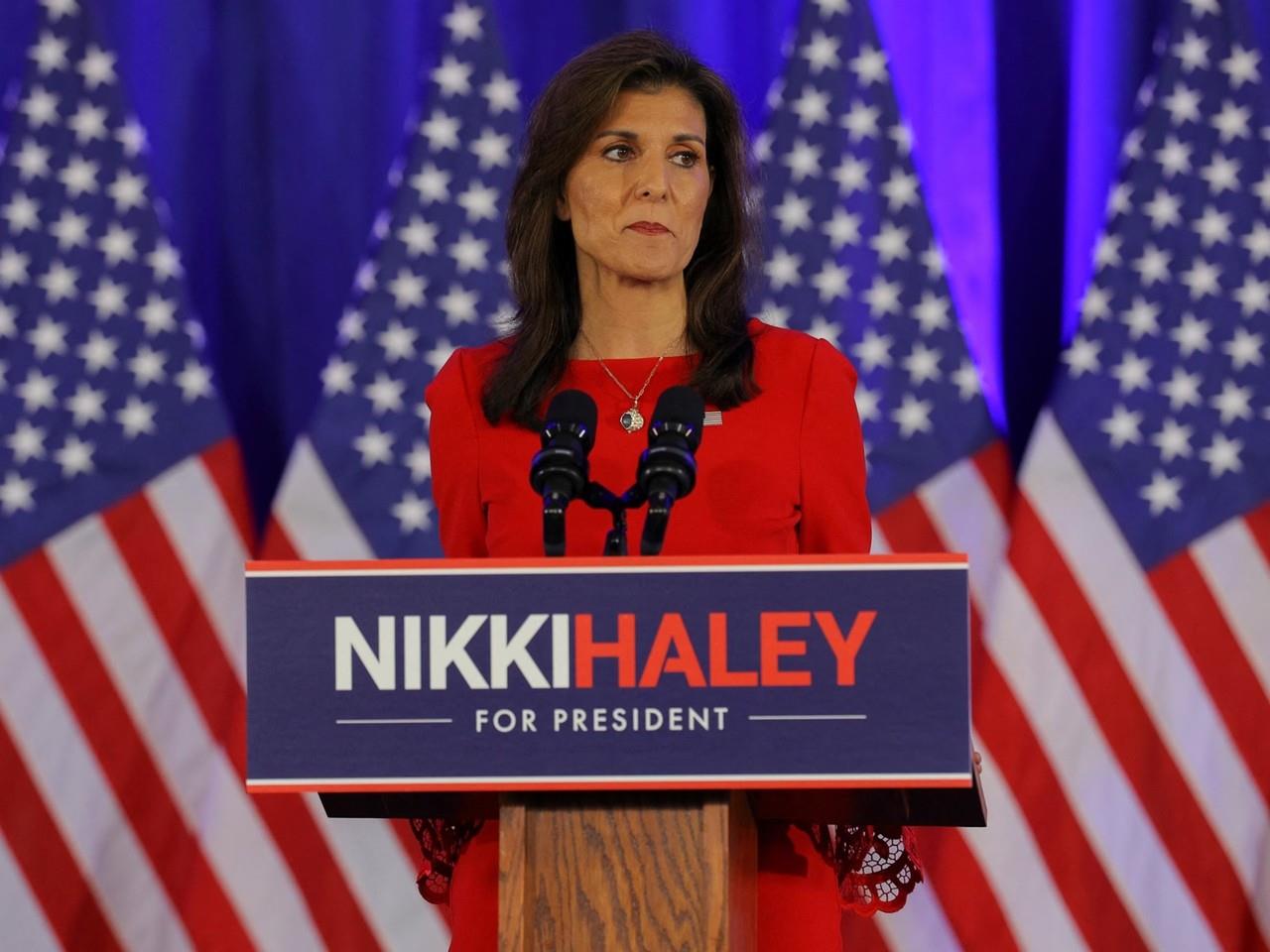 Haley confirmó que dejará de participar en la contienda mediante una conferencia de prensa. Foto: ABC News