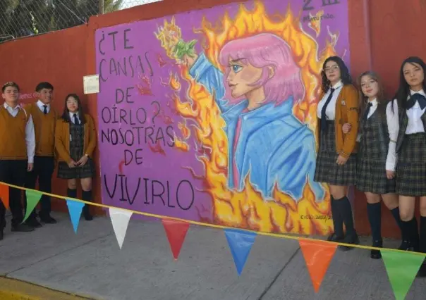 Murales en Nezahualcóyotl: Jóvenes apoyan la lucha de las mujeres