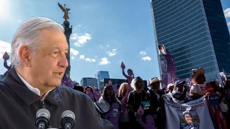 En 8M AMLO llama a la paz y a “dar la cara” en manifestación feminista