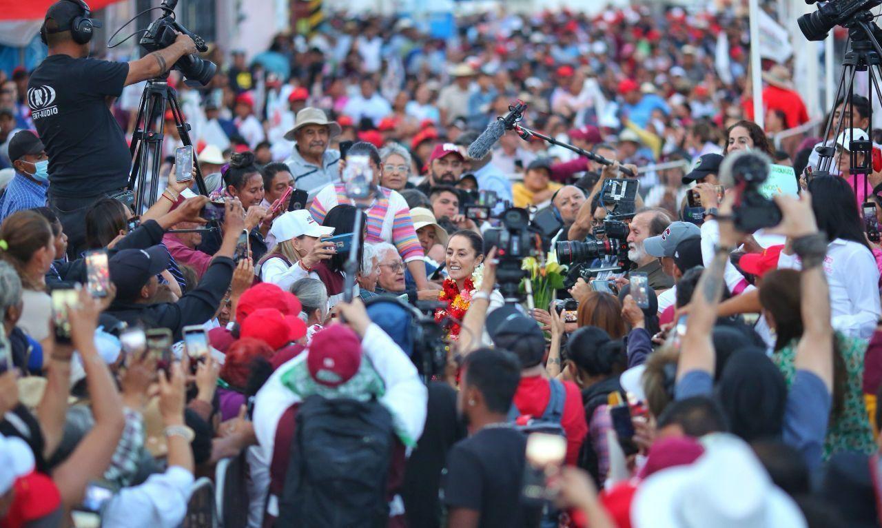 Claudia Sheinbaum llega a Maravatío, Michoacán. Foto: Com Soc./ClaudiaSh