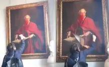 Destruyen pintura de Lord Balfour en la Universidad de Cambridge (VIDEO)