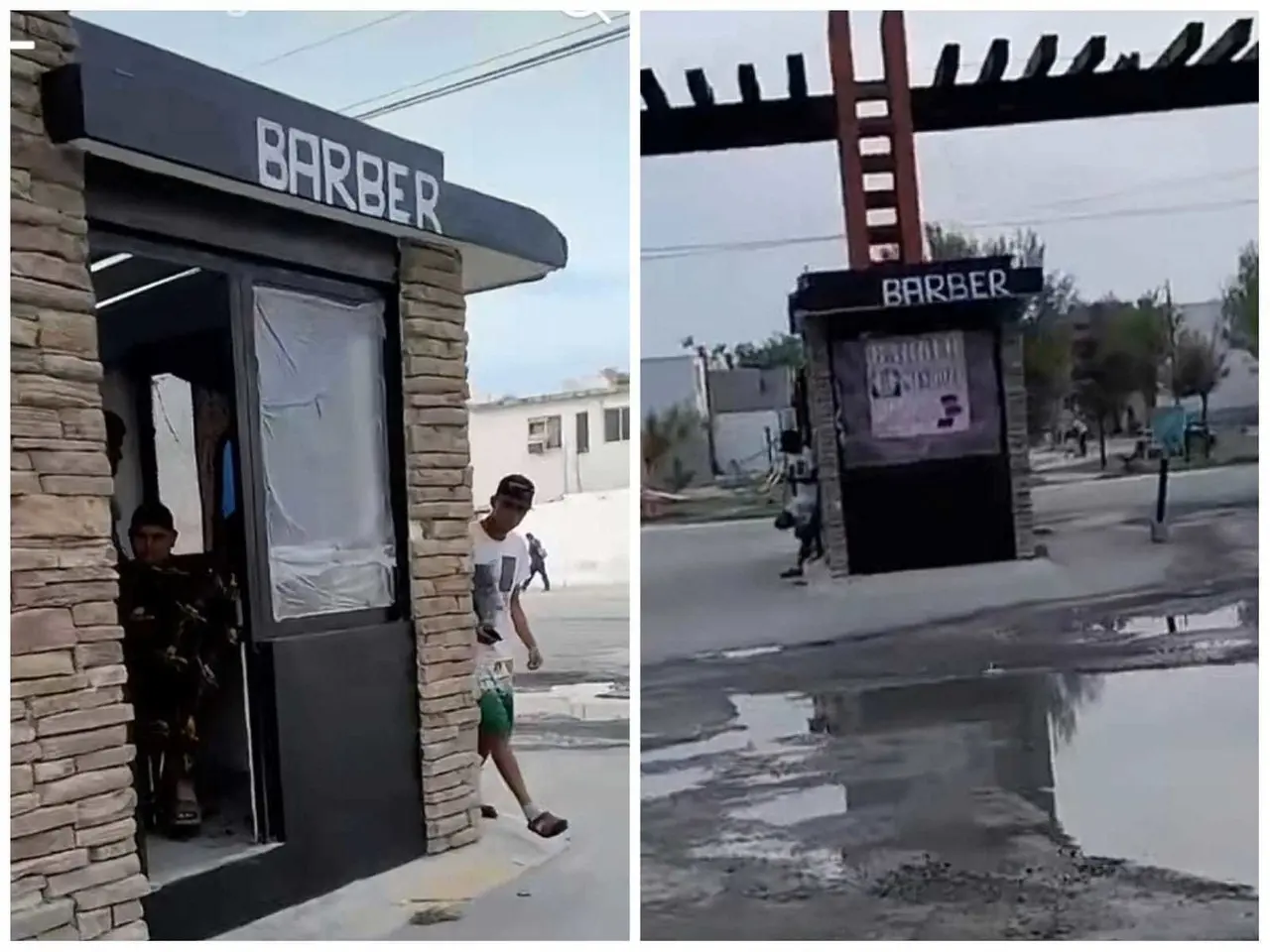 ¿Y la caseta? Instalan barber en caseta de seguridad en Juárez (VIDEO)