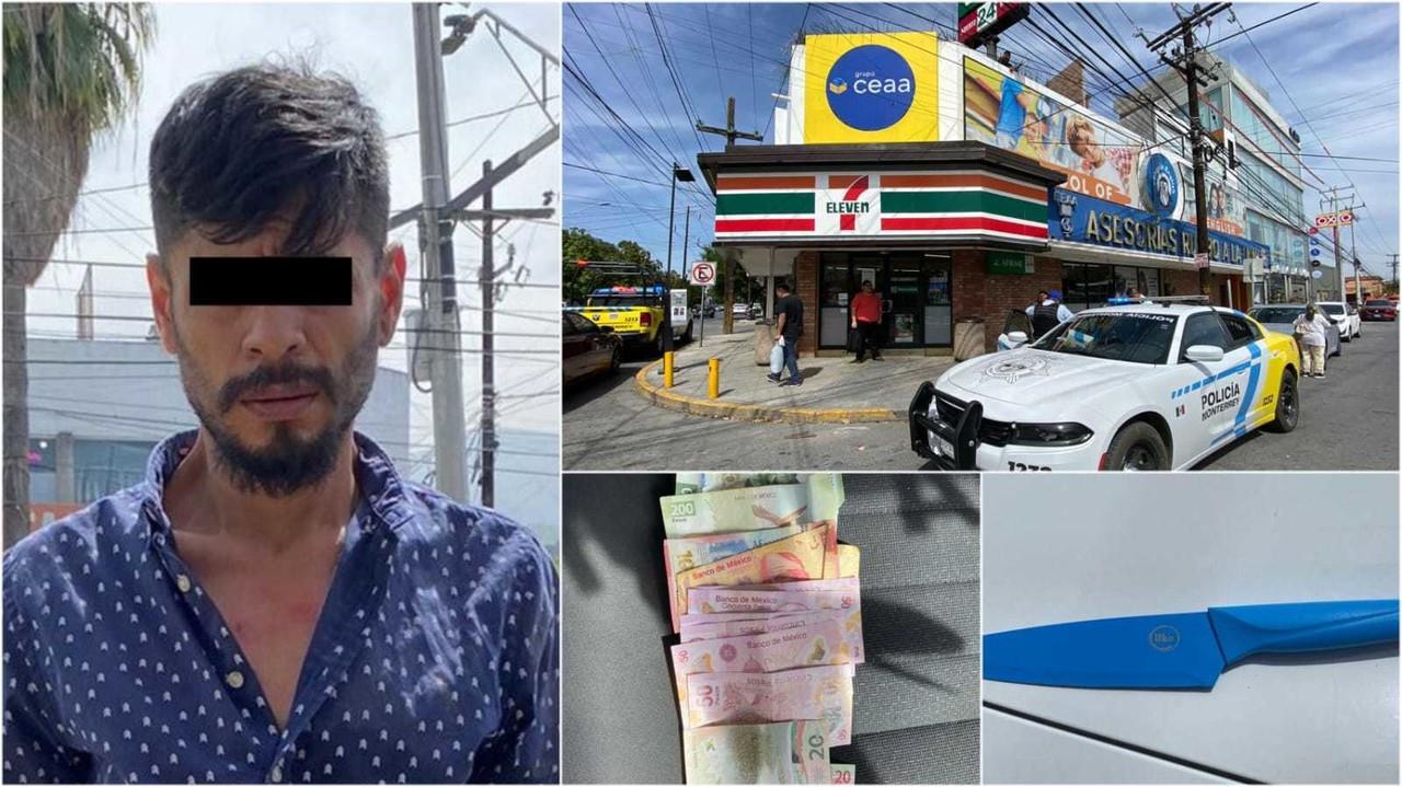 Gilberto S., de 35 años, fue detenido por asaltar tienda de conveniencia. Fotos. Cortesía