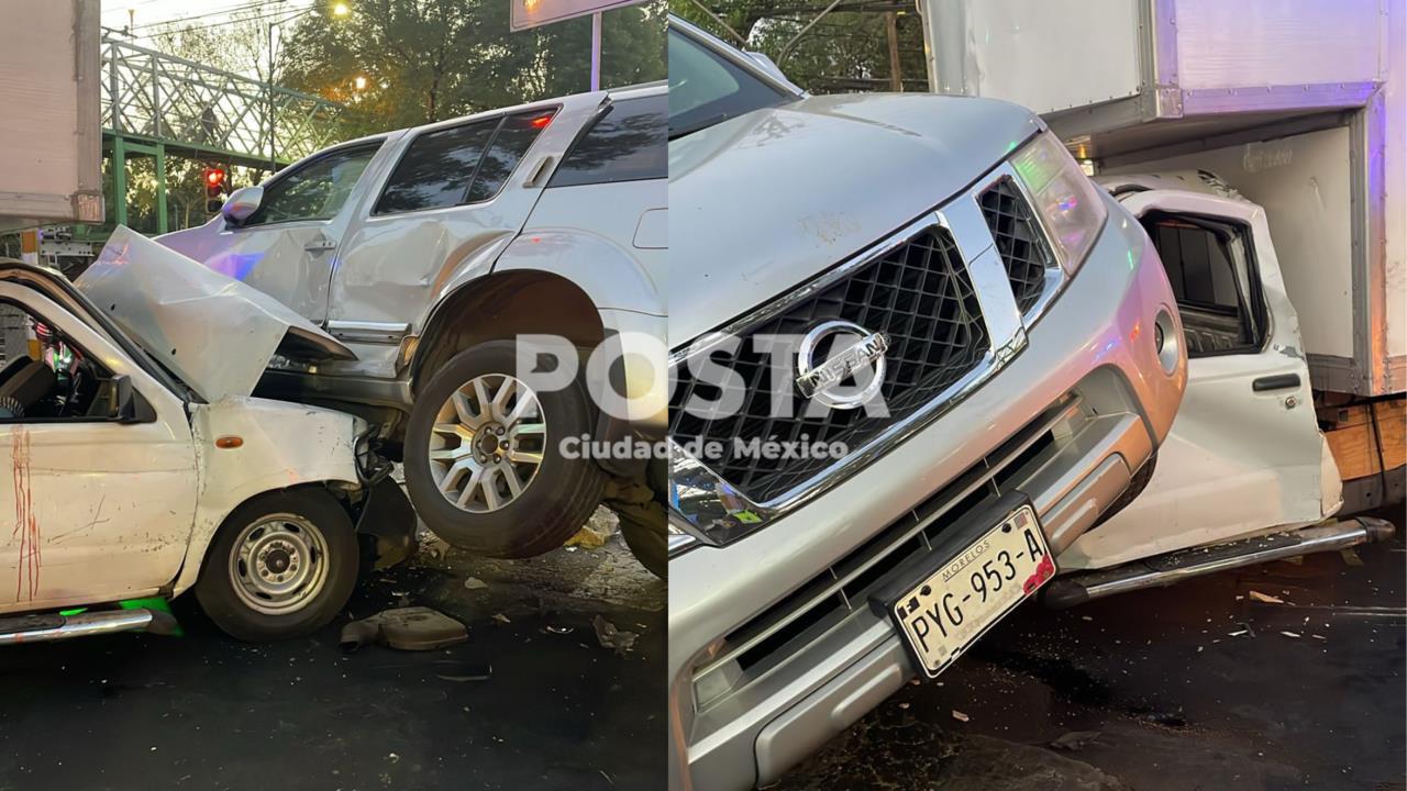 Conductor ebrio se pasa el alto y provoca aparatoso accidente en Coapa. Foto: Ramón Ramírez
