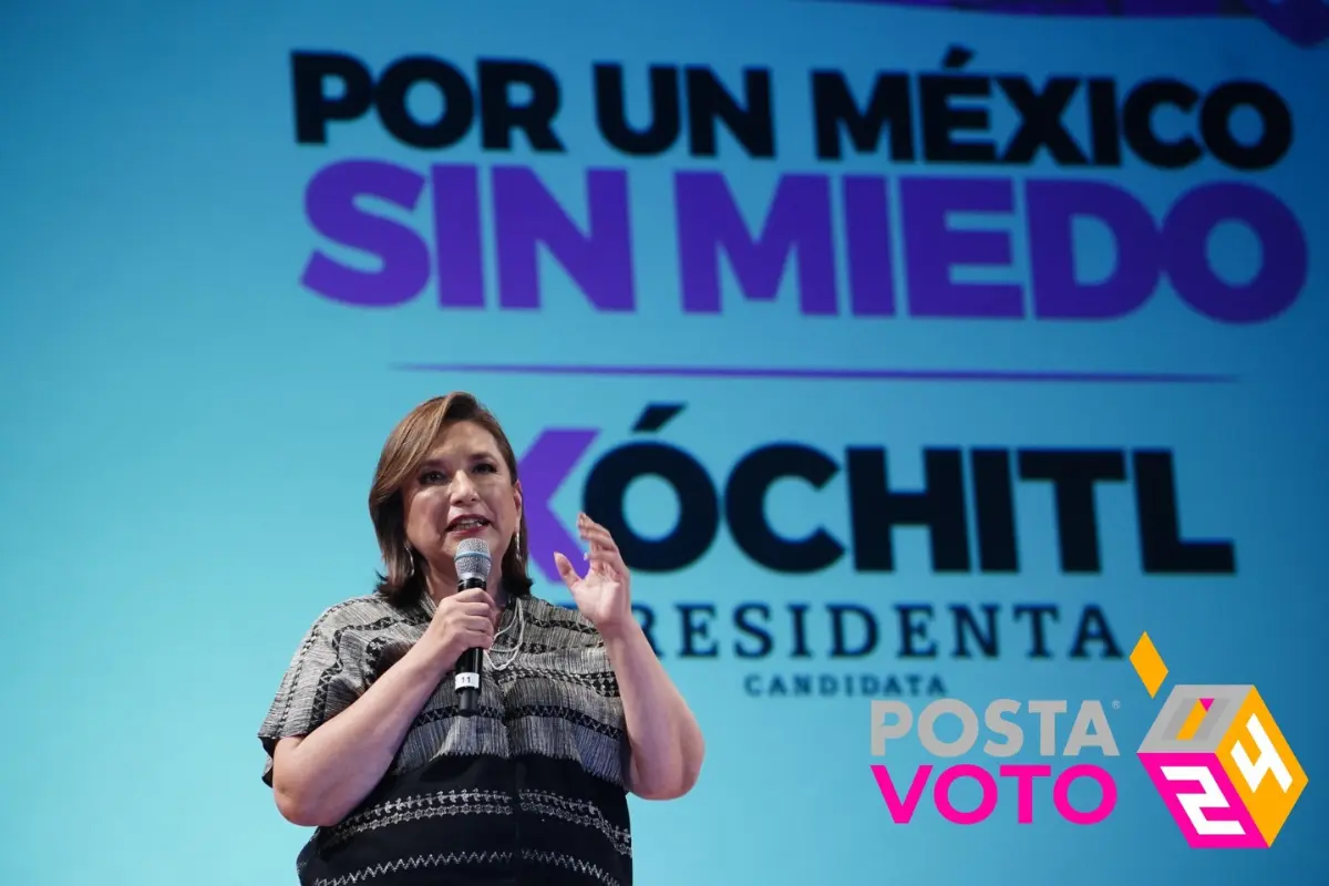 Xóchilt Gálvez, candidata del PAN, PRI, PRD, en foro ITESO, Tlaquepaque. Foto tomada de: POSTA MÉXICO.