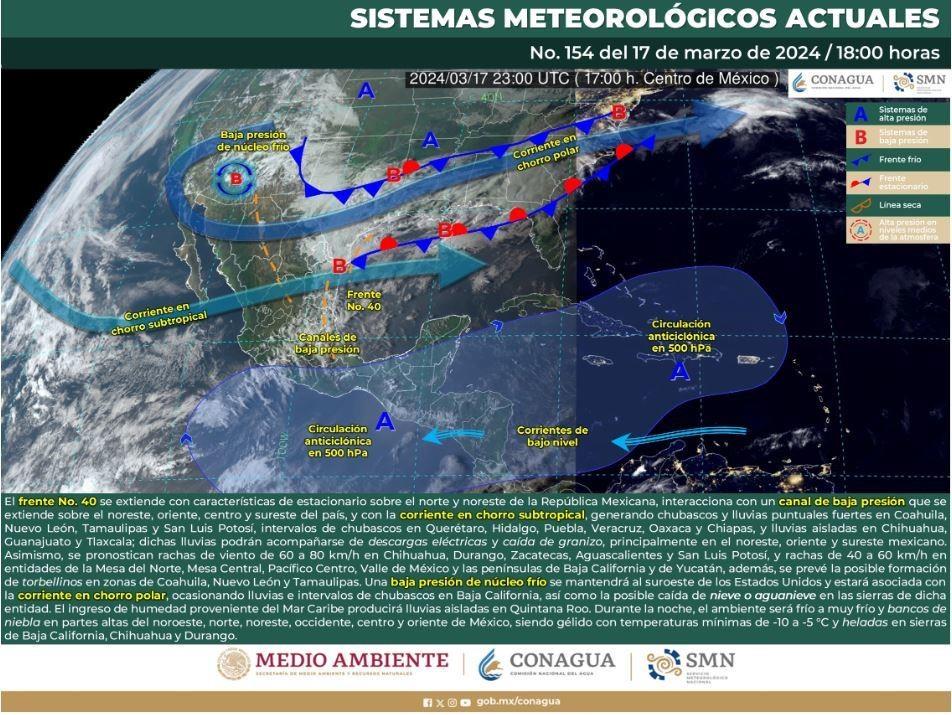 Se pronostica lluvia y ligero descenso de la temperatura para esta noche