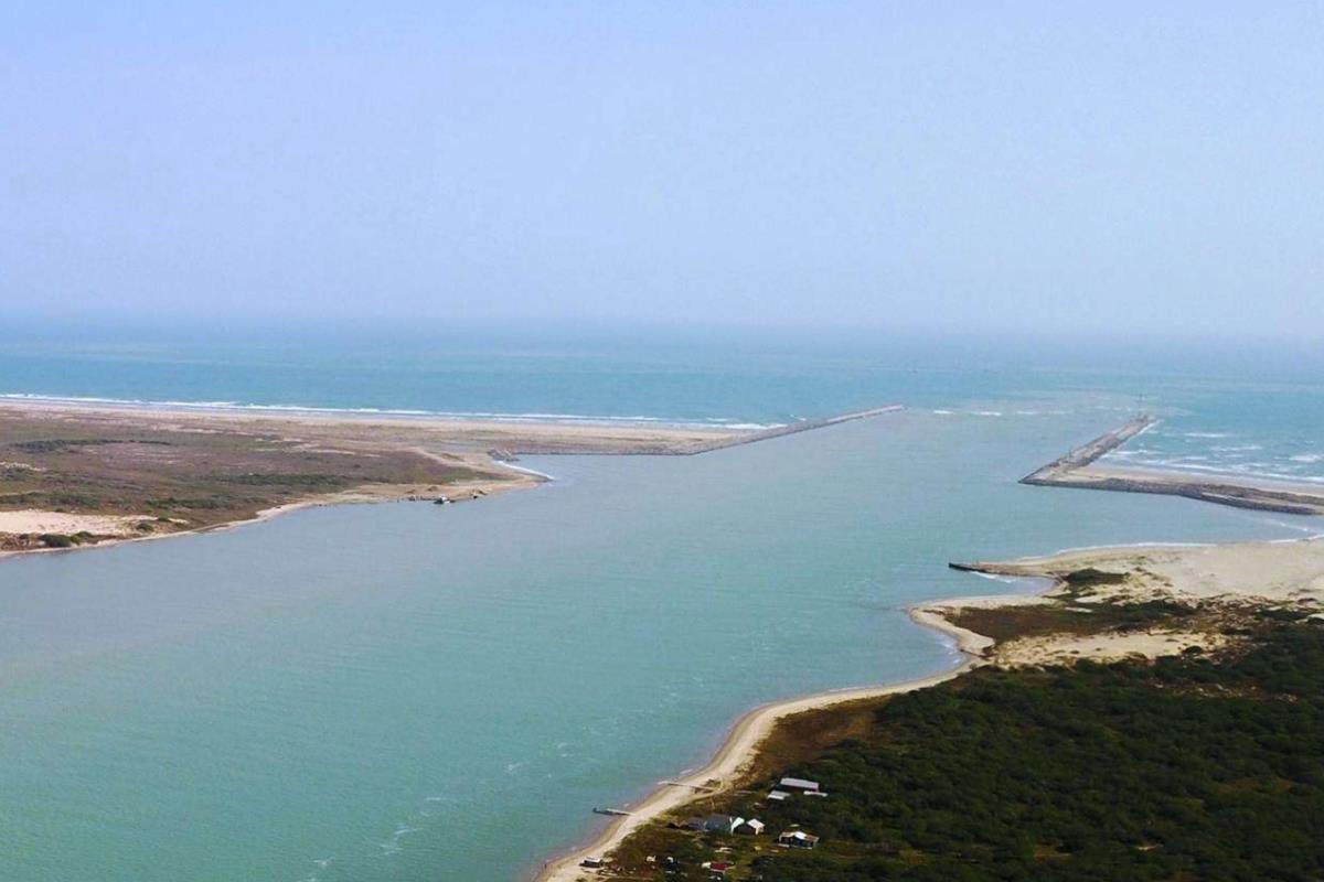 Escolleras y canal de navegación del Puerto de Matamoros. Foto: Agencia