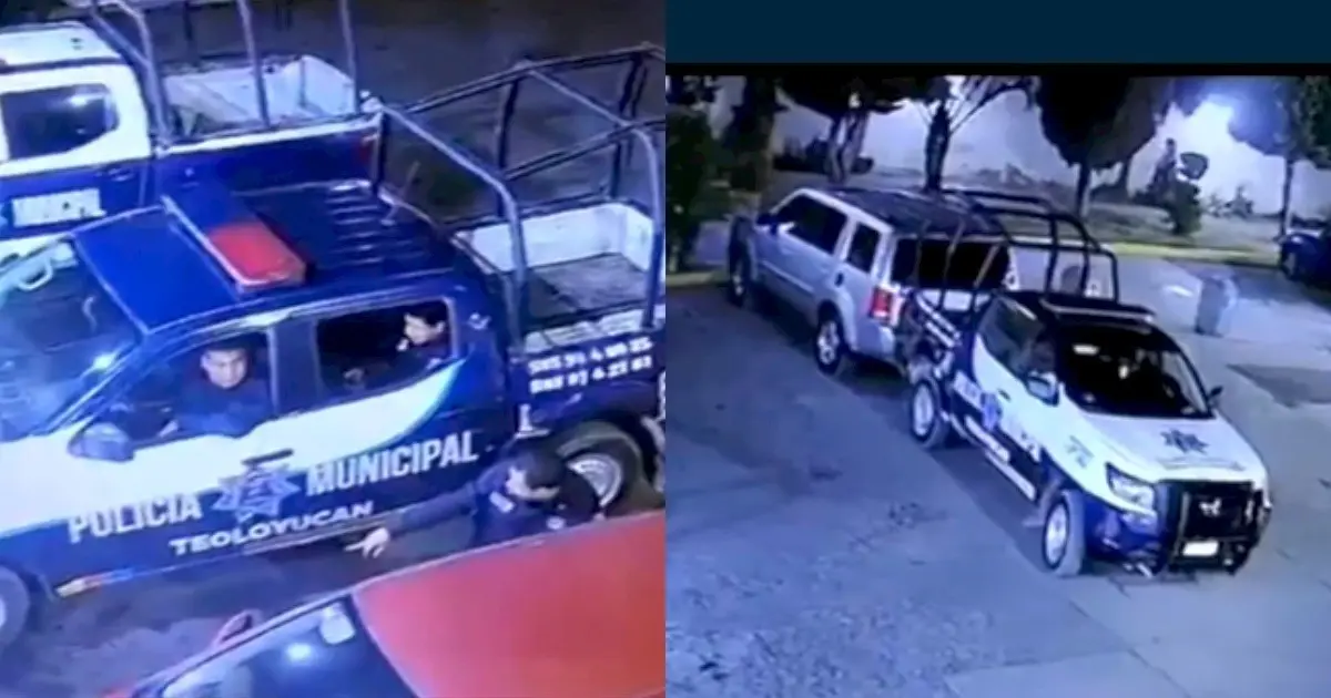 Los dos policías fueron captados en video minutos antes de cometerse el robo hablando con uno de los presuntos ladrones. Foto: Captura de pantalla