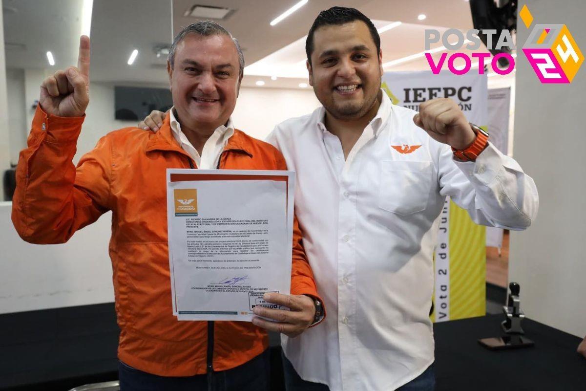 Héctor García García se registró como candidato de Movimiento Ciudadano a la alcaldía de Guadalupe ante el Instituto Estatal Electoral y de Participación Ciudadana de Nuevo León. Foto: Facebook Héctor García García