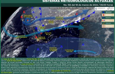Posible formación de tornados en estados del norte y lluvias intensas en México