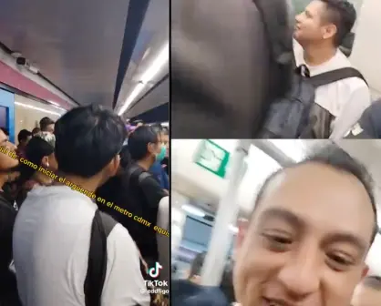 Joven hace argüende ante retrasos del metro en la CDMX (VIDEO)