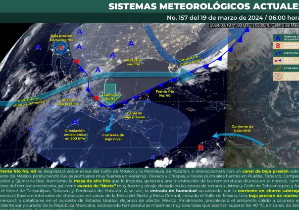 Lluvias intensas, vientos fuertes y cambios de temperatura a lo largo de México