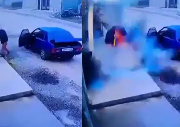 Mueren 2 hombres tras causar explosión en drenaje con colilla de cigarro (VIDEO)
