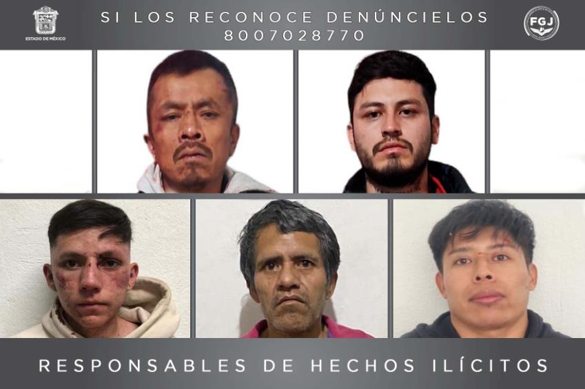 Los cinco sujetos se dedicaban al robo de vehículos. Imagen: FGJEM
